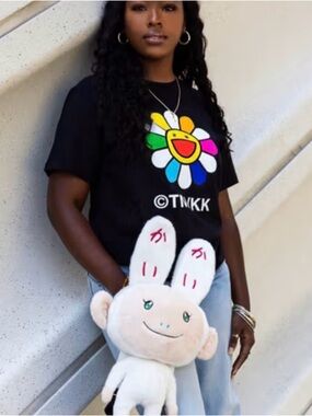 NWT Stance x Takashi Murakami "Flower Tee" in black, size Large (L) unisex